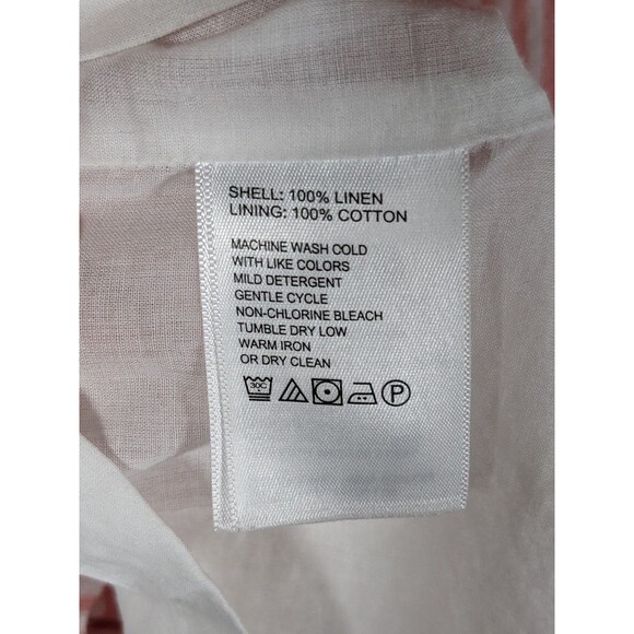 Tommy Bahama Dress Linen Mini Cabana Pink Striped Fringe Shift Women's Size Med - Picture 10 of 10